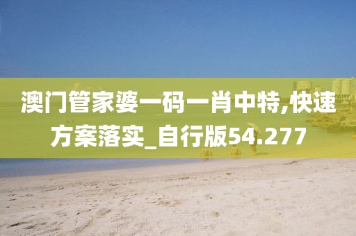 澳门管家婆一码一肖中特,快速方案落实_自行版54.277