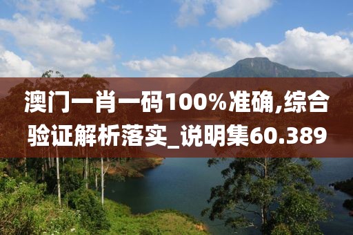 澳门一肖一码100%准确,综合验证解析落实_说明集60.389