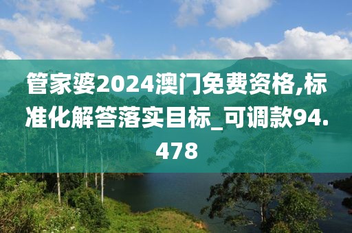管家婆2024澳门免费资格,标准化解答落实目标_可调款94.478