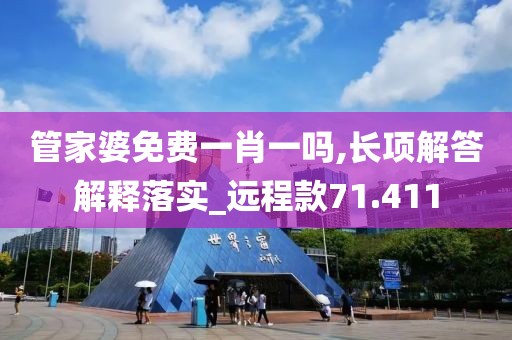 管家婆免费一肖一吗,长项解答解释落实_远程款71.411