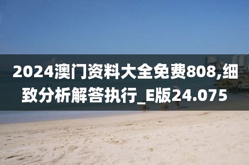 2024澳门资料大全免费808,细致分析解答执行_E版24.075