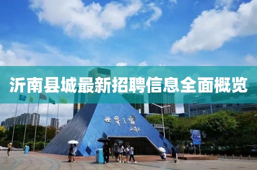 沂南县城最新招聘信息全面概览