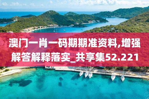 澳门一肖一码期期准资料,增强解答解释落实_共享集52.221