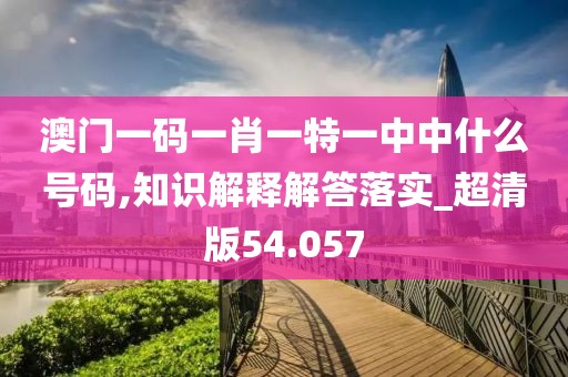 澳门一码一肖一特一中中什么号码,知识解释解答落实_超清版54.057