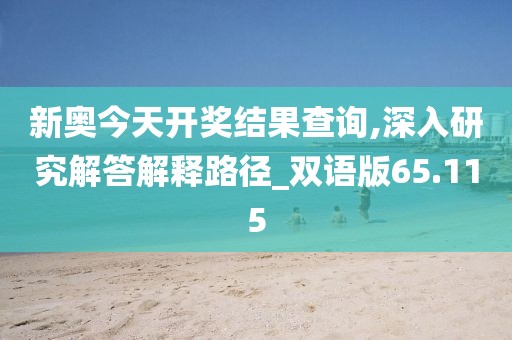 新奥今天开奖结果查询,深入研究解答解释路径_双语版65.115