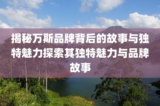 揭秘万斯品牌背后的故事与独特魅力探索其独特魅力与品牌故事