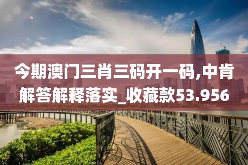 今期澳门三肖三码开一码,中肯解答解释落实_收藏款53.956