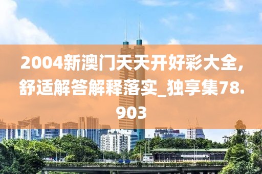 2004新澳门天天开好彩大全,舒适解答解释落实_独享集78.903