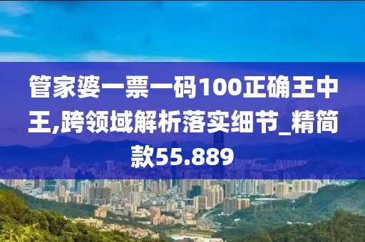 管家婆一票一码100正确王中王,跨领域解析落实细节_精简款55.889