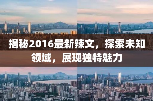 揭秘2016最新辣文，探索未知领域，展现独特魅力