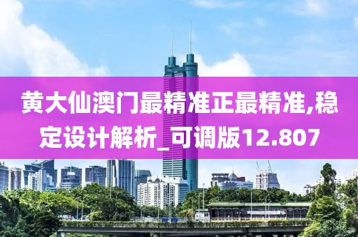 黄大仙澳门最精准正最精准,稳定设计解析_可调版12.807