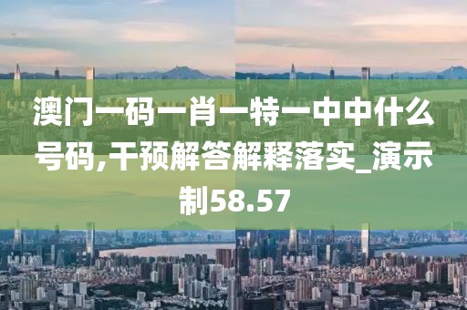 澳门一码一肖一特一中中什么号码,干预解答解释落实_演示制58.57