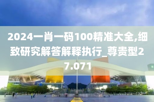 2024一肖一码100精准大全,细致研究解答解释执行_尊贵型27.071