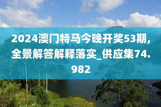 2024澳门特马今晚开奖53期,全景解答解释落实_供应集74.982