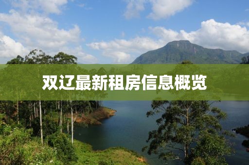 双辽最新租房信息概览