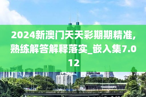 2024新澳门天天彩期期精准,熟练解答解释落实_嵌入集7.012