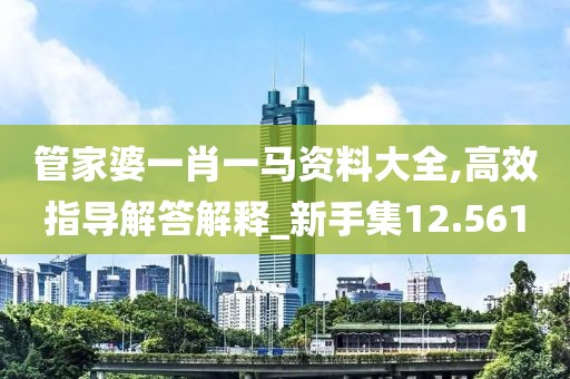 管家婆一肖一马资料大全,高效指导解答解释_新手集12.561
