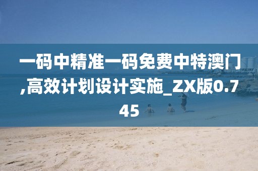 一码中精准一码免费中特澳门,高效计划设计实施_ZX版0.745