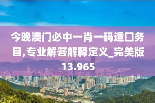 今晚澳门必中一肖一码适囗务目,专业解答解释定义_完美版13.965