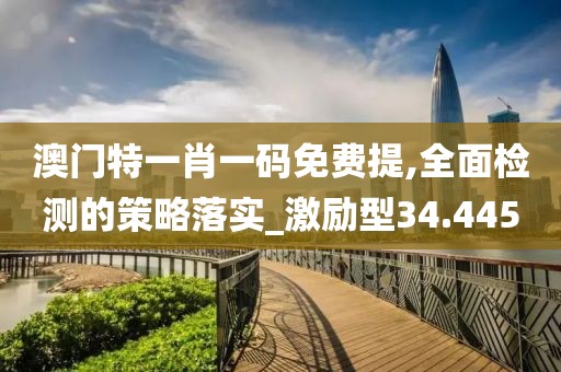 澳门特一肖一码免费提,全面检测的策略落实_激励型34.445
