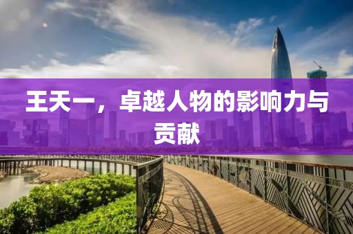 王天一，卓越人物的影响力与贡献