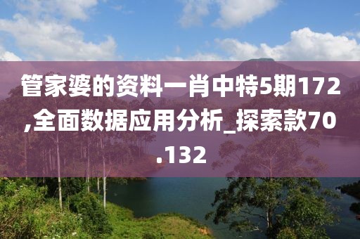 管家婆的资料一肖中特5期172,全面数据应用分析_探索款70.132
