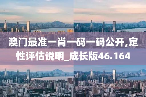 澳门最准一肖一码一码公开,定性评估说明_成长版46.164