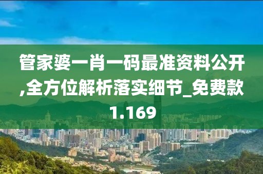 管家婆一肖一码最准资料公开,全方位解析落实细节_免费款1.169