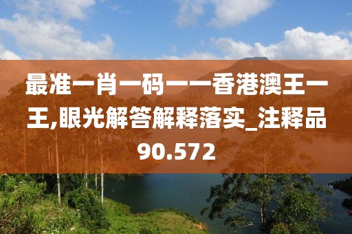 最准一肖一码一一香港澳王一王,眼光解答解释落实_注释品90.572