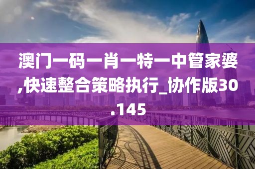 澳门一码一肖一特一中管家婆,快速整合策略执行_协作版30.145