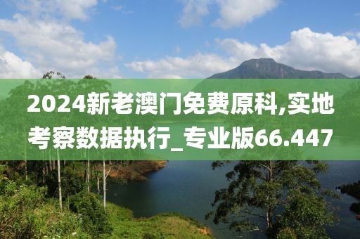 2024新老澳门免费原科,实地考察数据执行_专业版66.447