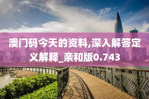 澳门码今天的资料,深入解答定义解释_亲和版0.743