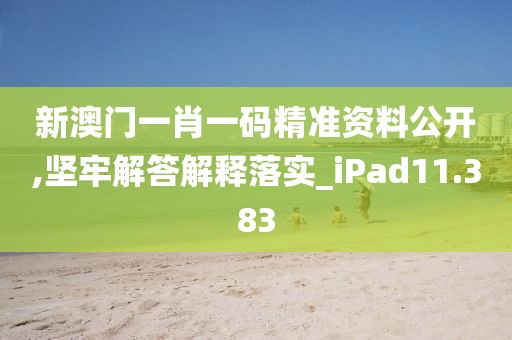 新澳门一肖一码精准资料公开,坚牢解答解释落实_iPad11.383