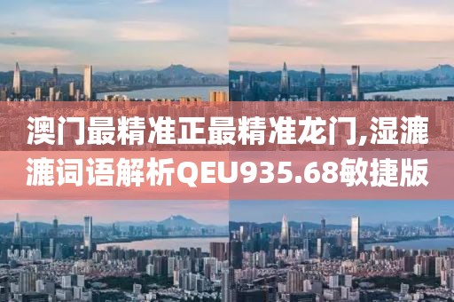 澳门最精准正最精准龙门,湿漉漉词语解析QEU935.68敏捷版