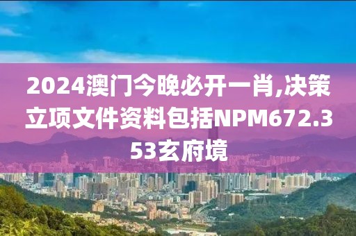 2024澳门今晚必开一肖,决策立项文件资料包括NPM672.353玄府境