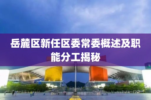 岳麓区新任区委常委概述及职能分工揭秘
