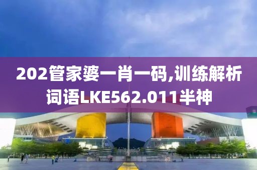 202管家婆一肖一码,训练解析词语LKE562.011半神