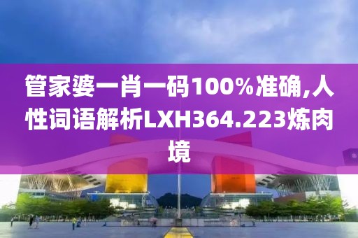管家婆一肖一码100%准确,人性词语解析LXH364.223炼肉境