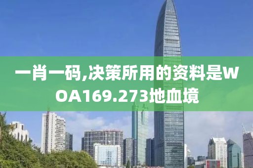 一肖一码,决策所用的资料是WOA169.273地血境