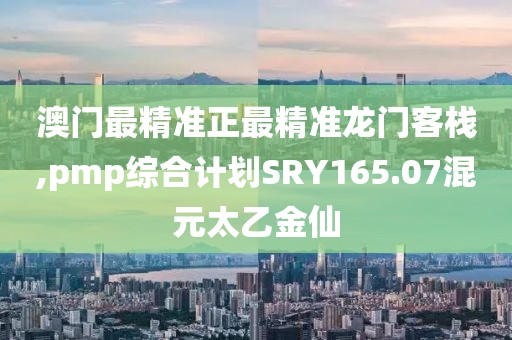 澳门最精准正最精准龙门客栈,pmp综合计划SRY165.07混元太乙金仙