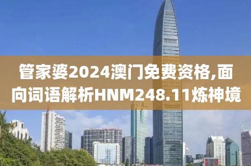 管家婆2024澳门免费资格,面向词语解析HNM248.11炼神境