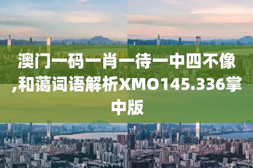 澳门一码一肖一待一中四不像,和蔼词语解析XMO145.336掌中版