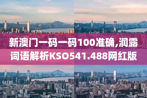 新澳门一码一码100准确,润露词语解析KSO541.488网红版