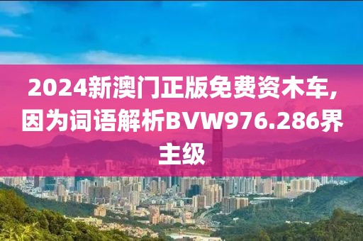 2024新澳门正版免费资木车,因为词语解析BVW976.286界主级