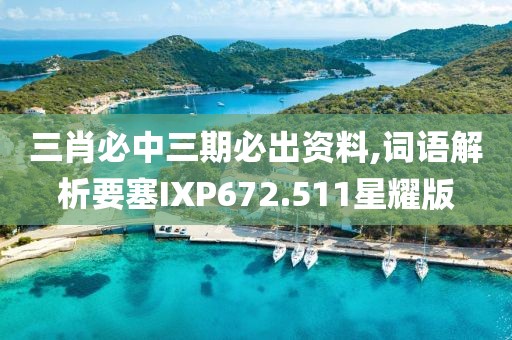 三肖必中三期必出资料,词语解析要塞IXP672.511星耀版