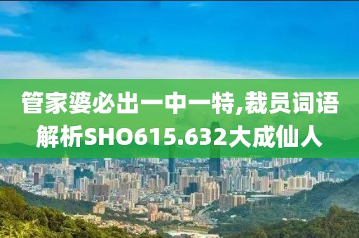管家婆必出一中一特,裁员词语解析SHO615.632大成仙人