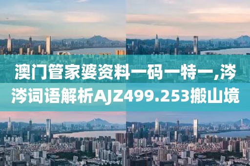 澳门管家婆资料一码一特一,涔涔词语解析AJZ499.253搬山境