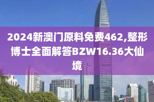 2024新澳门原料免费462,整形博士全面解答BZW16.36大仙境