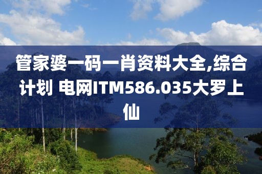 管家婆一码一肖资料大全,综合计划 电网ITM586.035大罗上仙