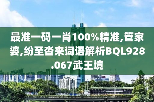 最准一码一肖100%精准,管家婆,纷至沓来词语解析BQL928.067武王境